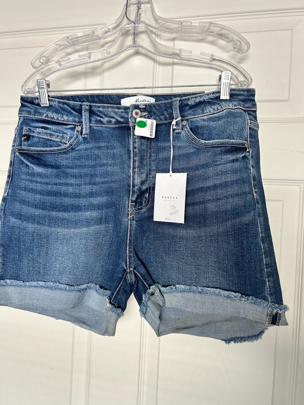 NWT Kancan Women's Mid-Rise Blue Denim Cutoff Shorts